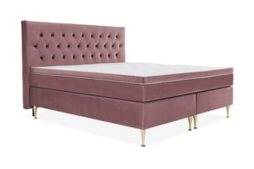 Royal Velvet Komplett Sengepakke 210x210 cm - Rosa Fløyel/Høye Gullben - Møbler - Senger - Kontinentalsenger