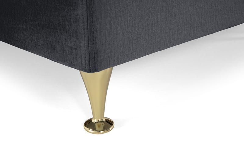 Royal Velvet Komplett Sengepakke 210x210 cm - Svart Fløyel/Lave Gullben - Møbler - Senger - Kontinentalsenger