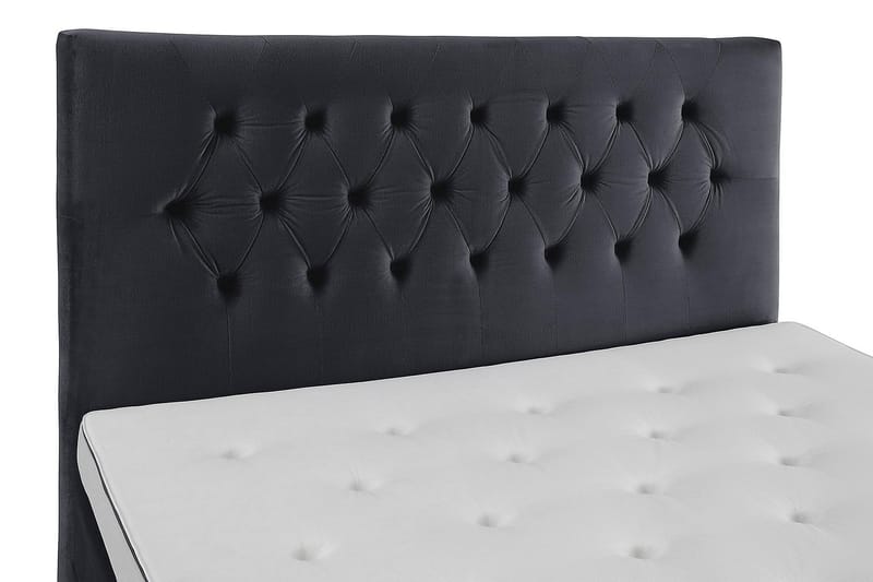 Royal Velvet Komplett Sengpakke Fløyelsseng 180x200 cm - Svart med høye sølvben - Møbler - Senger - Kontinentalsenger