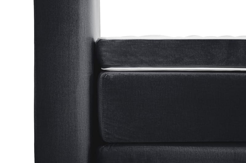 Royal Velvet Komplett Sengpakke Fløyelsseng 180x200 cm - Svart med høye sølvben - Møbler - Senger - Kontinentalsenger