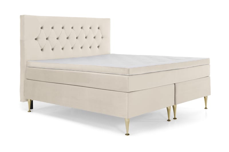 Royal Velvet Komplett Sengpakke Kontinentalseng 180x200 cm - Beige / Fløyel - Møbler - Senger - Kontinentalsenger