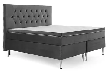 Royal Velvet Komplett Sengpakke Kontinentalseng 180x200 cm - Mørkgrå / Fløyel - Møbler - Senger - Kontinentalsenger