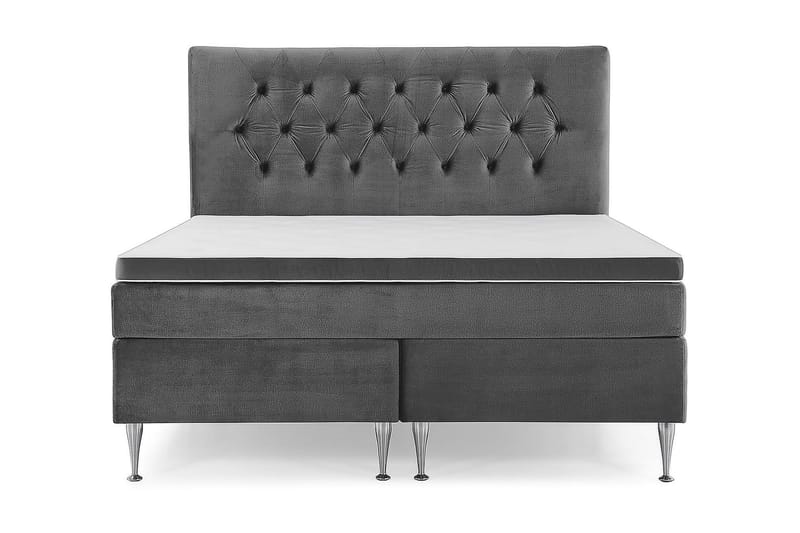 Royal Velvet Komplett Sengpakke Kontinentalseng 180x200 cm - Mørkgrå / Fløyel - Møbler - Senger - Kontinentalsenger
