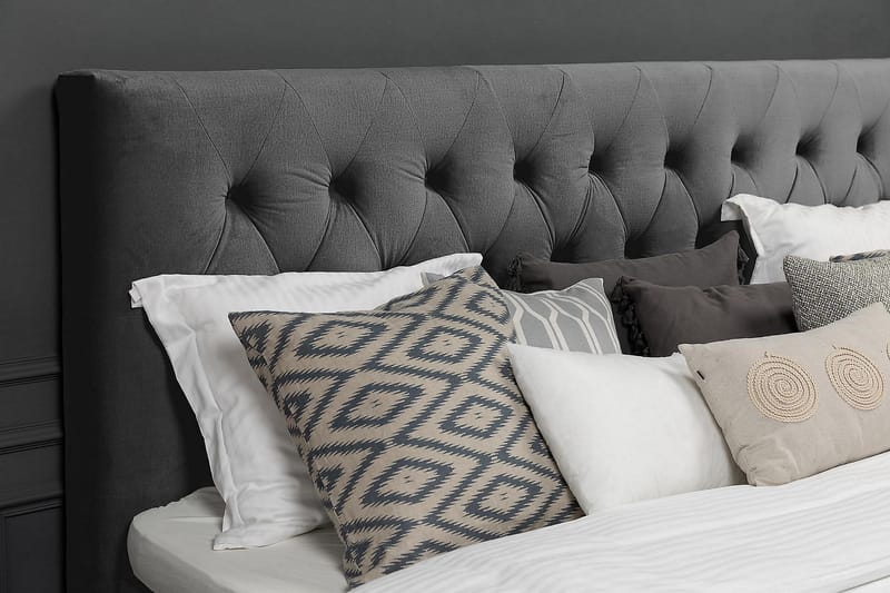 Royal Velvet Komplett Sengpakke Kontinentalseng 180x200 cm - Mørkgrå / Fløyel - Møbler - Senger - Kontinentalsenger