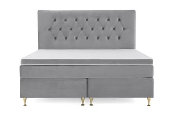 Royal Velvet Kontinentalseng 160x200 cm - Lysegrå Fløyel/Lave Gullben - Møbler - Senger - Kontinentalsenger