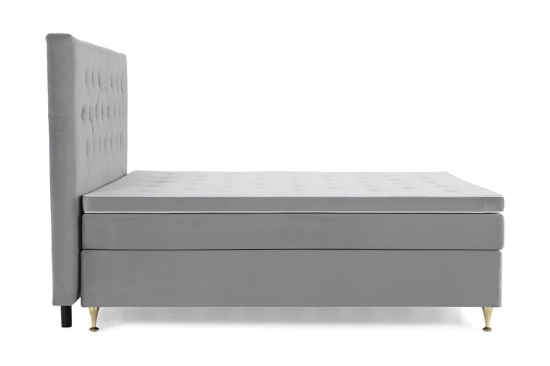 Royal Velvet Kontinentalseng 160x200 cm - Lysegrå Fløyel/Lave Gullben - Møbler - Senger - Kontinentalsenger