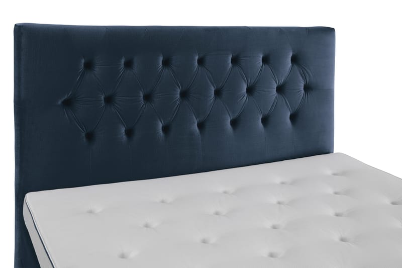 Royal Velvet Kontinentalseng 160x200 cm - Mørkeblå Fløyel/Dreide Ben - Møbler - Senger - Kontinentalsenger
