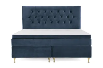 Royal Velvet Kontinentalseng 160x200 cm - Mørkeblå Fløyel/Lave Gullben - Møbler - Senger - Kontinentalsenger