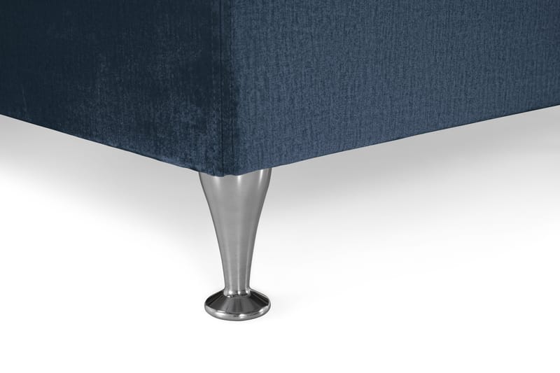 Royal Velvet Kontinentalseng 160x200 cm - Mørkeblå Fløyel/Lave Sølvben - Møbler - Senger - Kontinentalsenger