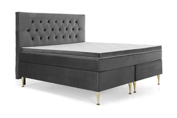 Royal Velvet Kontinentalseng 160x200 cm - Mørkegrå Fløyel/Høye Gullben - Møbler - Senger - Kontinentalsenger