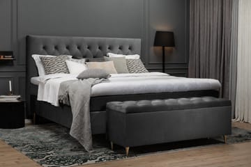 Royal Velvet Kontinentalseng 160x200 cm - Mørkegrå Fløyel/Høye Gullben - Møbler - Senger - Kontinentalsenger