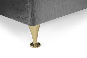 Royal Velvet Kontinentalseng 160x200 cm - Mørkegrå Fløyel/Lave Gullben - Møbler - Senger - Kontinentalsenger