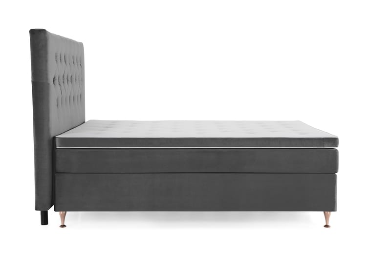 Royal Velvet Kontinentalseng 160x200 cm - Mørkegrå Fløyel/Lave Rosében - Møbler - Senger - Kontinentalsenger
