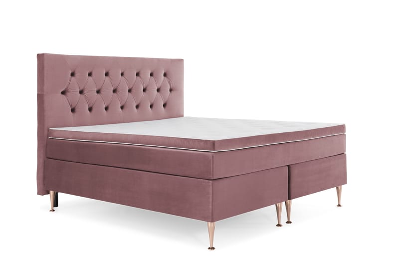 Royal Velvet Kontinentalseng 160x200 cm - Rosa Fløyel/Høye Rosében - Møbler - Senger - Kontinentalsenger