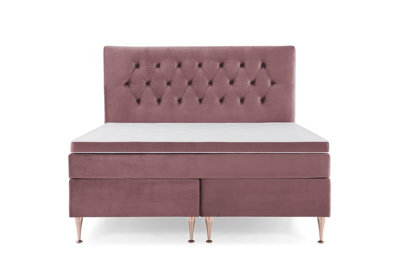 Royal Velvet Kontinentalseng 160x200 cm - Rosa Fløyel/Høye Rosében - Møbler - Senger - Kontinentalsenger