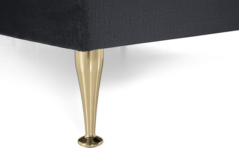 Royal Velvet Kontinentalseng 160x200 cm - Svart Fløyel/Høye Gullben - Møbler - Senger - Kontinentalsenger