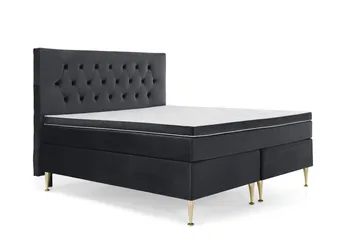 Royal Velvet Kontinentalseng 160x200 cm - Svart Fløyel/Høye Gullben - Møbler - Senger - Kontinentalsenger