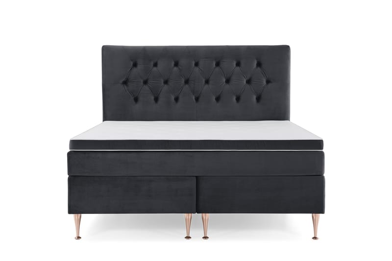 Royal Velvet Kontinentalseng 160x200 cm - Svart Fløyel/Høye Rosében - Møbler - Senger - Kontinentalsenger