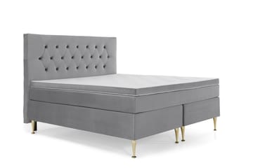 Royal Velvet Kontinentalseng 180x200 cm - Lysegrå Fløyel/Høye Gullben - Møbler - Senger - Kontinentalsenger