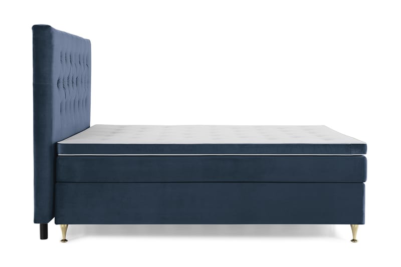 Royal Velvet Kontinentalseng 180x200 cm - Mørkeblå Fløyel/Lave Gullben - Møbler - Senger - Kontinentalsenger
