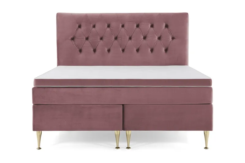 Royal Velvet Kontinentalseng 180x200 cm - Rosa Fløyel/Høye Gullben - Møbler - Senger - Kontinentalsenger