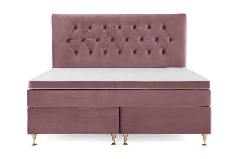 Royal Velvet Kontinentalseng 180x200 cm - Rosa Fløyel/Lave Gullben - Møbler - Senger - Kontinentalsenger