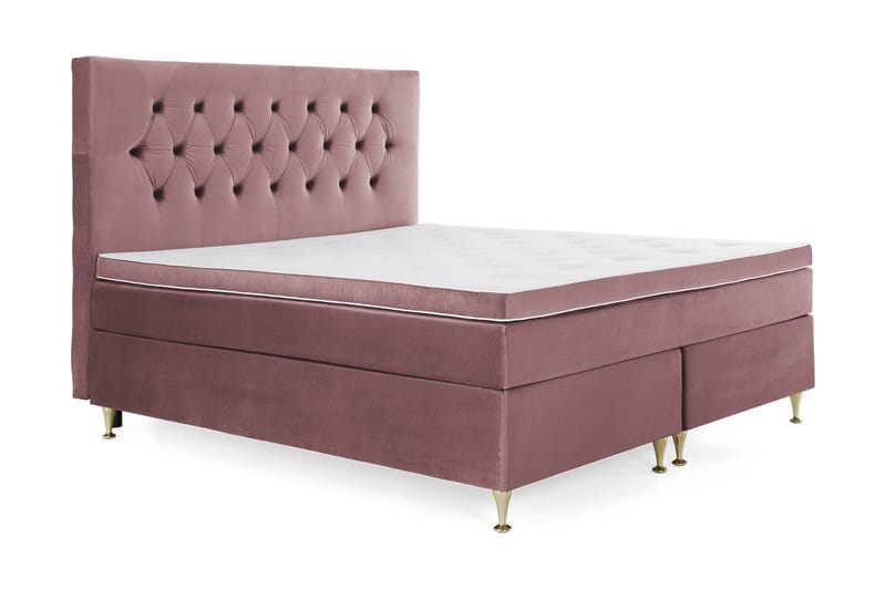 Royal Velvet Kontinentalseng 180x200 cm - Rosa Fløyel/Lave Gullben - Møbler - Senger - Kontinentalsenger