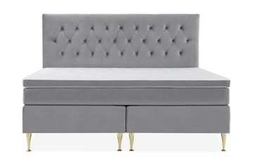 Royal Velvet Kontinentalseng 210x210 cm - Lysegrå Fløyel/Høye Gullben - Møbler - Senger - Kontinentalsenger
