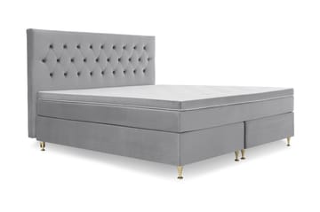 Royal Velvet Kontinentalseng 210x210 cm - Lysegrå Fløyel/Lave Gullben - Møbler - Senger - Kontinentalsenger