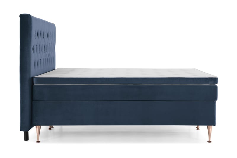 Royal Velvet Kontinentalseng 210x210 cm - Mørkeblå Fløyel/Høye Rosében - Møbler - Senger - Kontinentalsenger