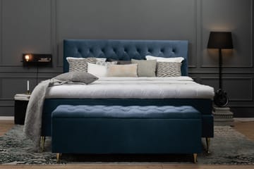 Royal Velvet Kontinentalseng 210x210 cm - Mørkeblå Fløyel/Høye Rosében - Møbler - Senger - Kontinentalsenger