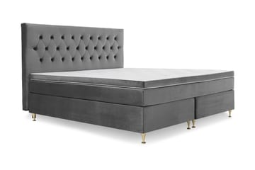 Royal Velvet Kontinentalseng 210x210 cm - Mørkegrå Fløyel/Lave Gullben - Møbler - Senger - Kontinentalsenger