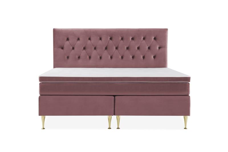 Royal Velvet Kontinentalseng 210x210 cm, Rosa Fløyel/Høye Gullben