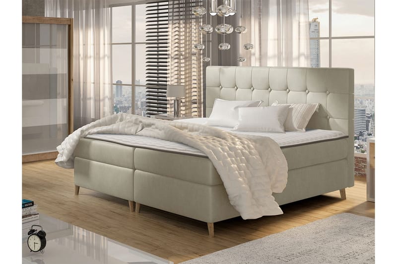 Sandham Kontinentalseng 160x200 cm - Beige - Møbler - Senger - Kontinentalsenger