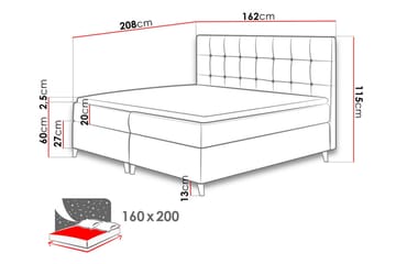 Sandham Kontinentalseng 160x200 cm - Mørkeblå - Møbler - Senger - Kontinentalsenger