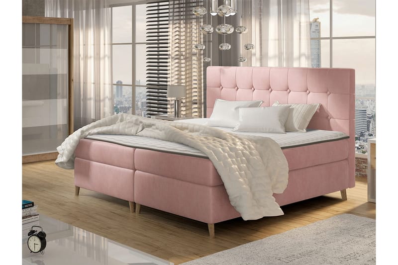 Sandham Kontinentalseng 160x200 cm - Rosa - Møbler - Senger - Kontinentalsenger
