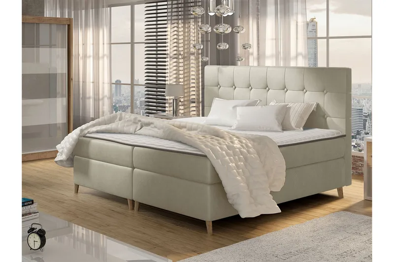 Sandham Kontinentalseng 200x200 cm - Beige - Møbler - Senger - Kontinentalsenger