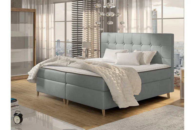 Sandham Kontinentalseng 200x200 cm - Grå - Møbler - Senger - Kontinentalsenger