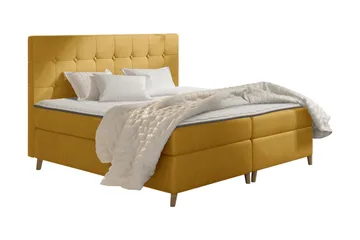 Sandham Kontinentalseng 200x200 cm - Gul - Møbler - Senger - Kontinentalsenger