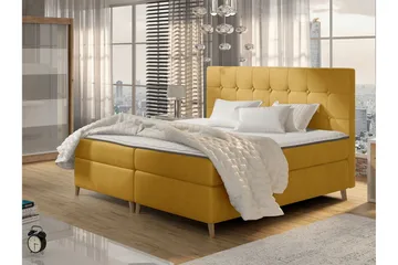 Sandham Kontinentalseng 200x200 cm - Gul - Møbler - Senger - Kontinentalsenger