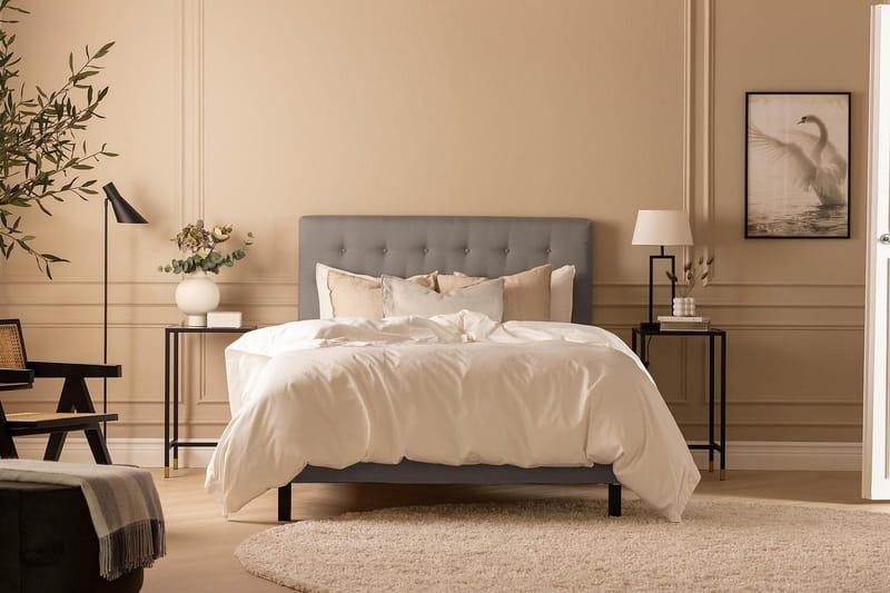 Scarlett Komplett Sengpakke 120x200 cm med skummadrass - Grå - Møbler - Senger - Kontinentalsenger