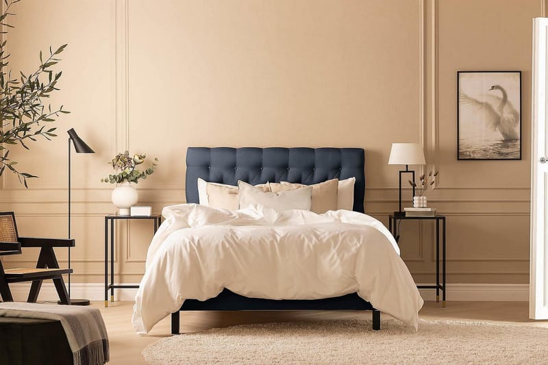 Scarlett Kontinentalseng 140x200 Skummadrass - Blå - Møbler - Senger - Kontinentalsenger