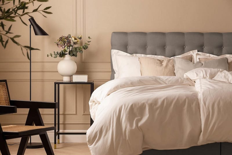 Scarlett Kontinentalseng 160x200 Skummadrass - Grå - Møbler - Senger - Kontinentalsenger