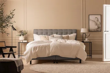 Scarlett Kontinentalseng 160x200 Skummadrass - Grå - Møbler - Senger - Kontinentalsenger