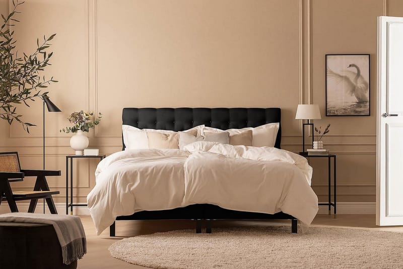 Scarlett Kontinentalseng 180x200 Lateksmadrass - Svart - Møbler - Senger - Kontinentalsenger