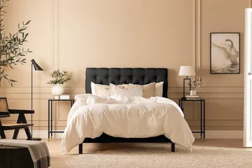 Scarlett Kontinentalseng 90x200 Memorymadrass - Svart - Møbler - Senger - Kontinentalsenger