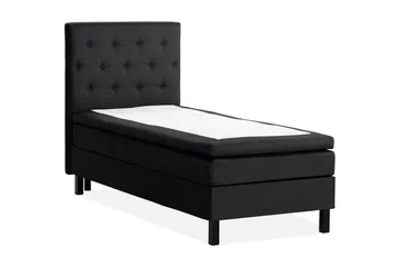 Scarlett Sengepakke 90x200 Memorymadrass - Knappet gavl Svart - Møbler - Senger - Kontinentalsenger