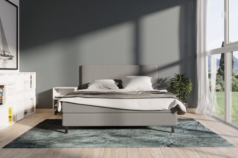 Select No 1 Komplett Sengepakke 180x200 - Lysegrå/Svarta Ben - Møbler - Senger - Kontinentalsenger