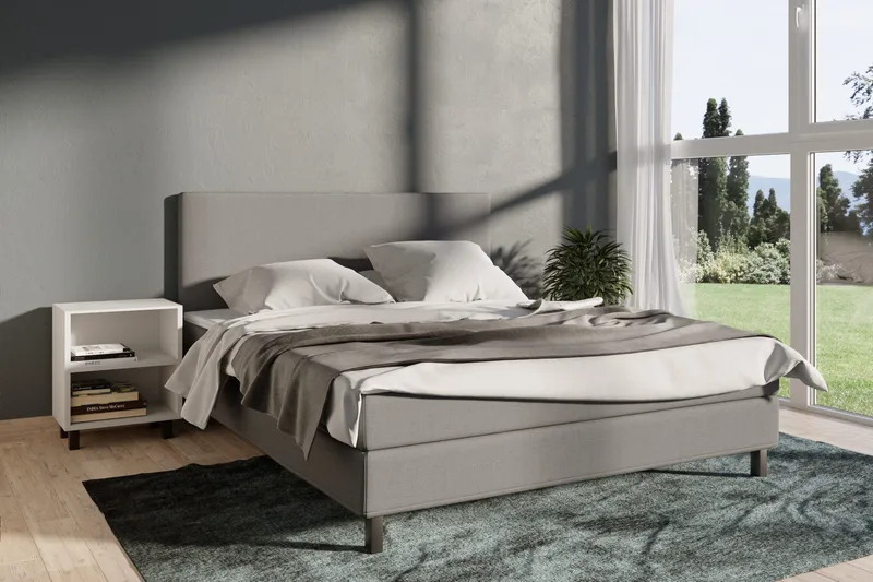 Select No 1 Komplett Sengepakke 180x200 - Lysegrå/Svarta Ben - Møbler - Senger - Kontinentalsenger