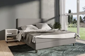 Select No 1 Komplett Sengepakke 210x210 - Lysegrå/Svarta Ben - Møbler - Senger - Kontinentalsenger